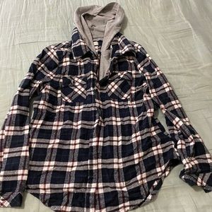 Plaid hoodie pullover